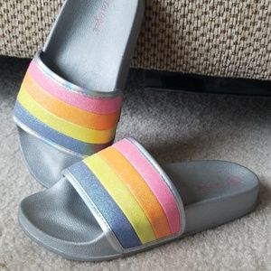 Rainbow Cat & Jack Girls Slide Sandals 13/1
